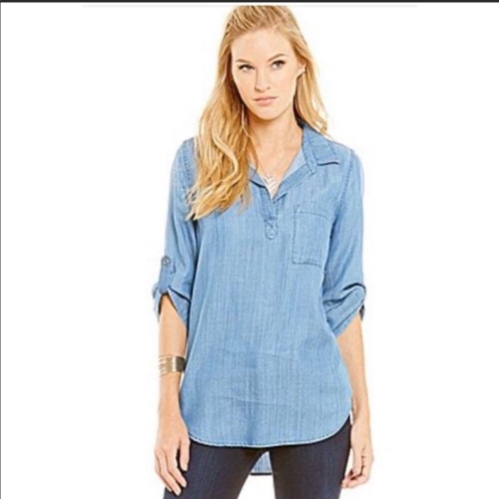 Skies Are Blue Alisson Chambray Top